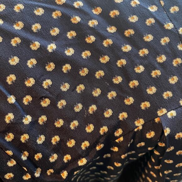 Vintage 90s Navy Long Sleeve Button Front Silk Dress Size 6 Small - Picture 8 of 8